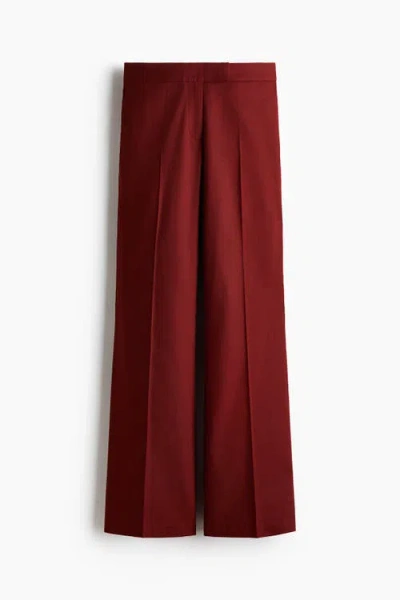 H&m Linen-blend Tailored Trousers In Red