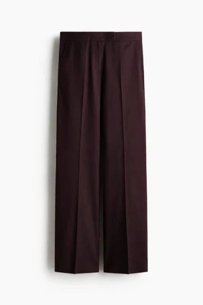 H&m Linen-blend Tailored Trousers In Brown