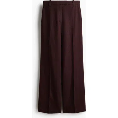 H&m Linen-blend Tailored Trousers In Brown