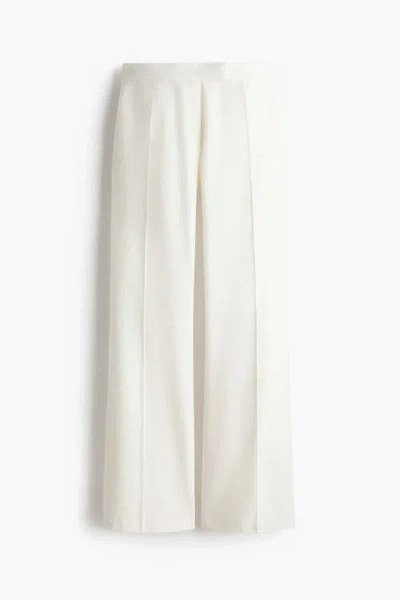 H&m Linen-blend Tailored Trousers In White