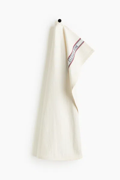 H&m Linen-blend Tea Towel In White