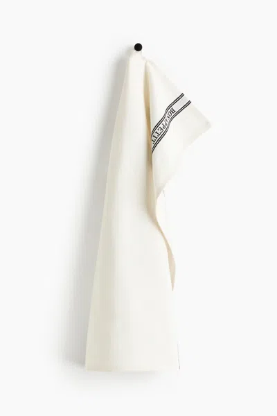 H&m Linen-blend Tea Towel In White