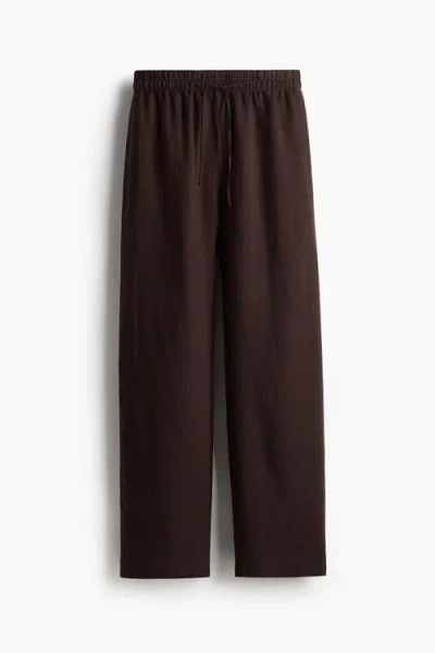 H&m Tie-belt Barrel Trousers In Multi