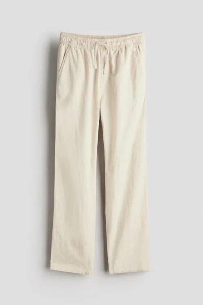 H&m Kids'  Linen-blend Trousers In Neutral
