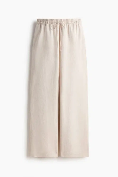 H&m Linen-blend Trousers In Neutral