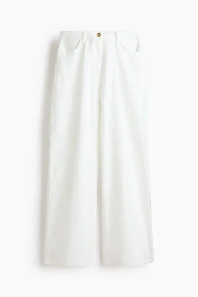 H&m Linen-blend Trousers In White