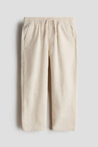 H&m Kids'  Linen-blend Trousers In White