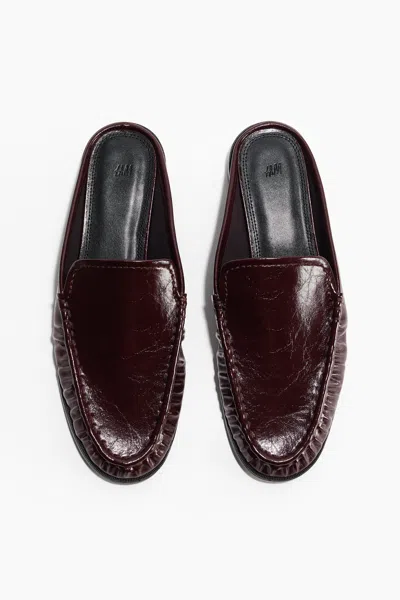H&m Loafer Mules In Burgundy