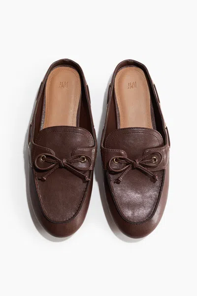 H&m Loafer Mules In Dark Brown