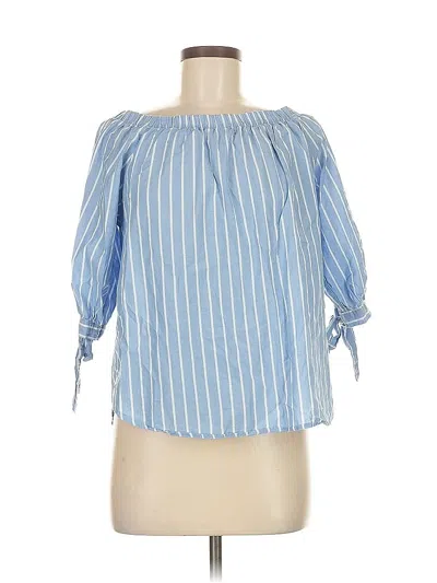 Pre-owned H&m L.o.g.g. 3/4 Sleeve Blouse In Blue