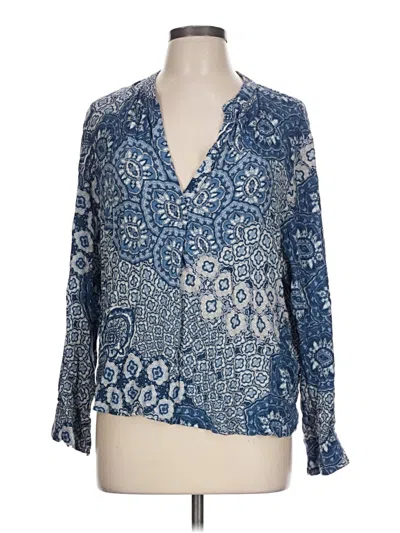 Pre-owned H&m L.o.g.g. 3/4 Sleeve Blouse In Blue