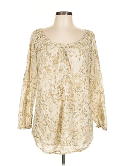 Pre-owned H&m L.o.g.g. 3/4 Sleeve Blouse In Gold