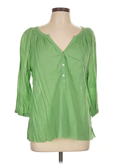Pre-owned H&m L.o.g.g. 3/4 Sleeve Blouse In Green