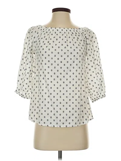 Pre-owned H&m L.o.g.g. 3/4 Sleeve Blouse In Ivory