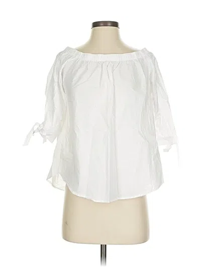 Pre-owned H&m L.o.g.g. 3/4 Sleeve Blouse In White