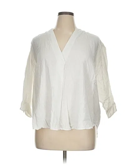Pre-owned H&m L.o.g.g. 3/4 Sleeve Blouse In White