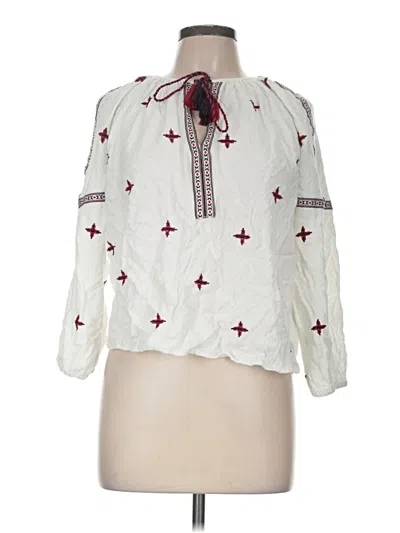 Pre-owned H&m L.o.g.g. 3/4 Sleeve Blouse In White