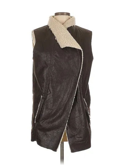 Pre-owned H&m L.o.g.g. Faux Fur Vest In Brown