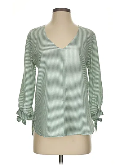 Pre-owned H&m L.o.g.g. Long Sleeve Blouse In Green