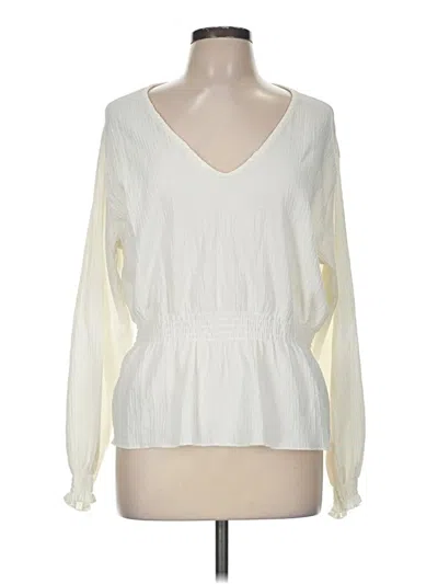 Pre-owned H&m L.o.g.g. Long Sleeve Blouse In Ivory
