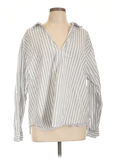 Pre-owned H&m L.o.g.g. Long Sleeve Blouse In Silver