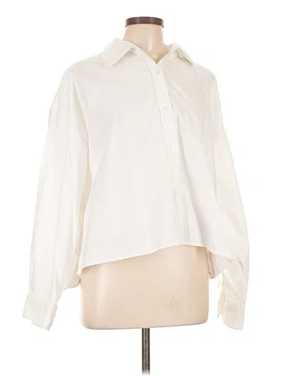 Pre-owned H&m L.o.g.g. Long Sleeve Blouse In White