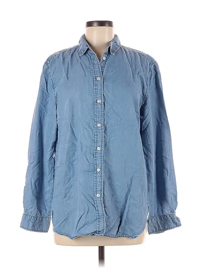 Pre-owned H&m L.o.g.g. Long Sleeve Button Down Shirt In Blue