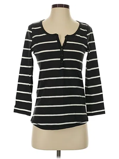 Pre-owned H&m L.o.g.g. Long Sleeve Henley Shirt In Black