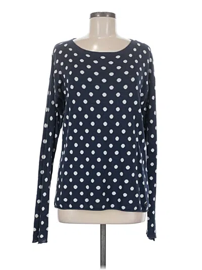 Pre-owned H&m L.o.g.g. Long Sleeve Top Blue Polka Dots Pattern Boatneck Tops