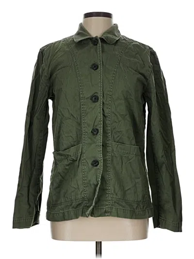 Pre-owned H&m L.o.g.g. Long Sleeve Top Green Collared Neckline Tops