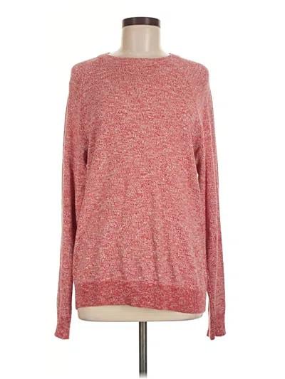 Pre-owned H&m L.o.g.g. Long Sleeve Top Red Crew Neck Tops