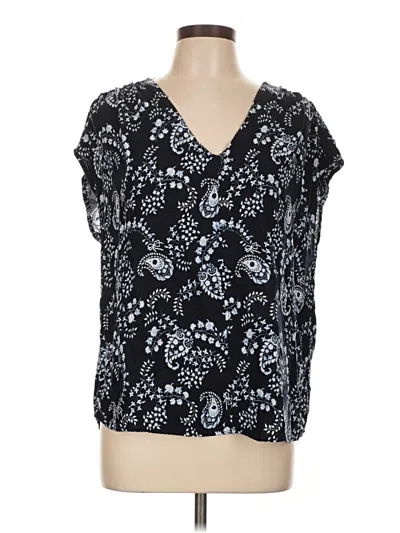 Pre-owned H&m L.o.g.g. Short Sleeve Blouse In Black