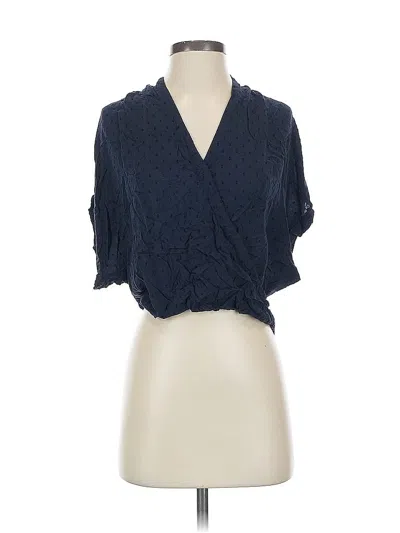 Pre-owned H&m L.o.g.g. Short Sleeve Blouse In Blue