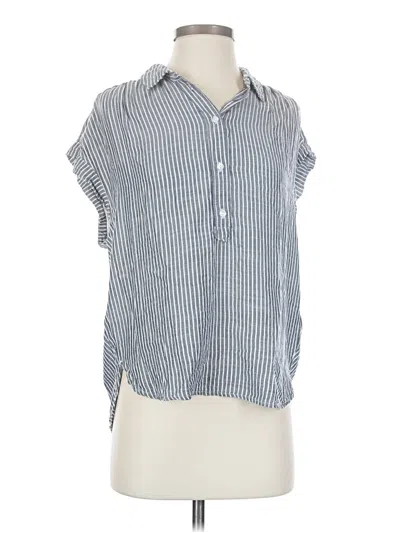 Pre-owned H&m L.o.g.g. Short Sleeve Blouse In Blue
