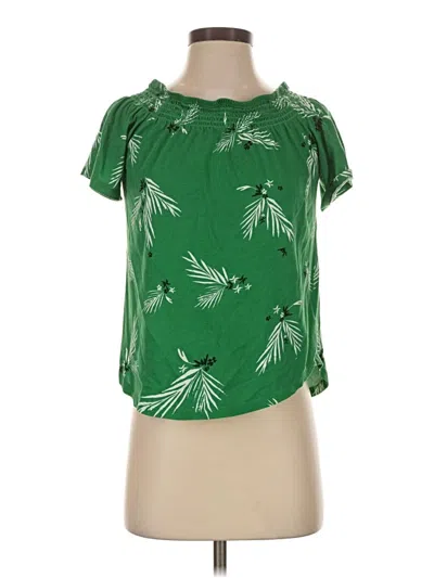 Pre-owned H&m L.o.g.g. Short Sleeve Blouse In Green