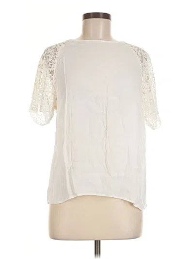Pre-owned H&m L.o.g.g. Short Sleeve Blouse In Ivory