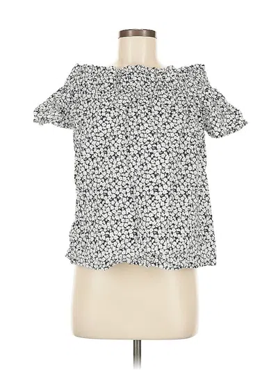 Pre-owned H&m L.o.g.g. Short Sleeve Blouse In White