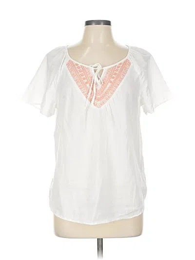 Pre-owned H&m L.o.g.g. Short Sleeve Blouse In White