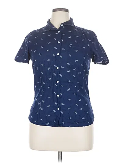 Pre-owned H&m L.o.g.g. Short Sleeve Button Down Shirt In Blue