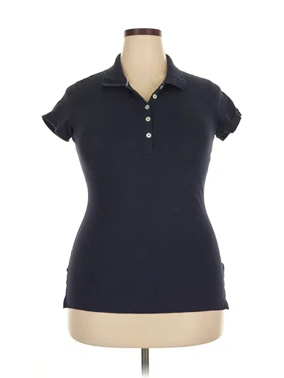 Pre-owned H&m L.o.g.g. Short Sleeve Top Blue Collared Neckline Tops
