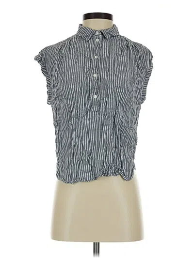 Pre-owned H&m L.o.g.g. Sleeveless Button Down Shirt In Gray