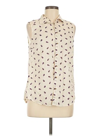 Pre-owned H&m L.o.g.g. Sleeveless Button Down Shirt In Ivory
