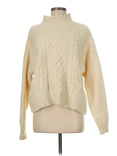 Pre-owned H&m L.o.g.g. Turtleneck Sweater In White