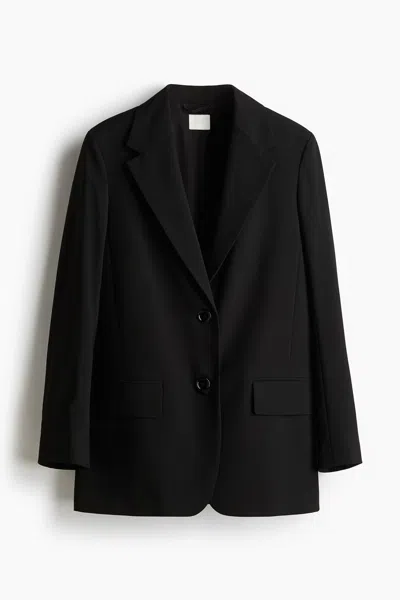 H&m Long Blazer In Black