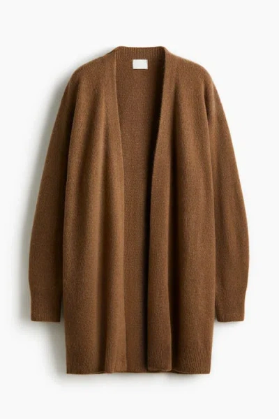 H&m Long Cardigan In Brown