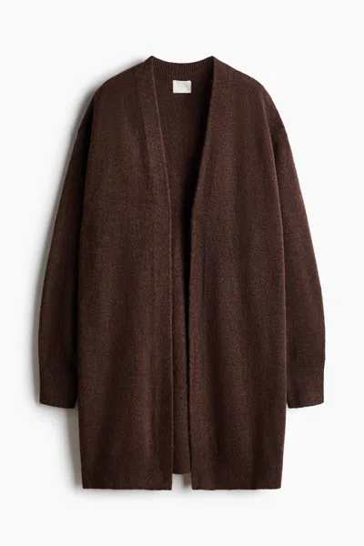 H&m Long Cardigan In Brown