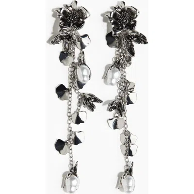 H&m Long Earrings In Metallic