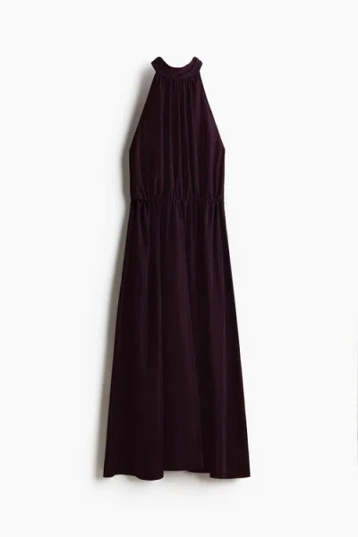 H&m Long Halterneck Dress In Purple