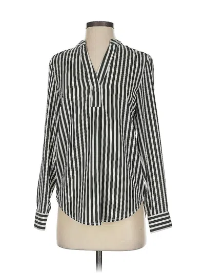 Pre-owned H&m Long Sleeve Blouse In Black