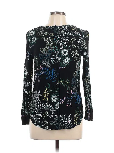 Pre-owned H&m Long Sleeve Blouse In Black